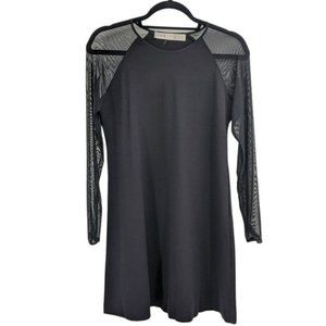 Van Tisse Sheer Sleeve Little Black Dress size Small